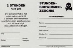 Stunden Schwimm-Zeugnis 